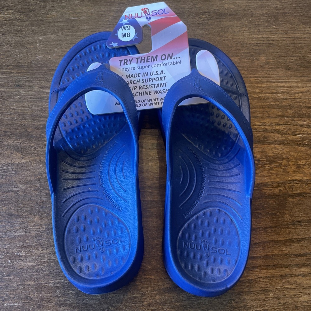 NuuSol Cascade Blue Springs W 9 M 8 Flip Flops New USA Made